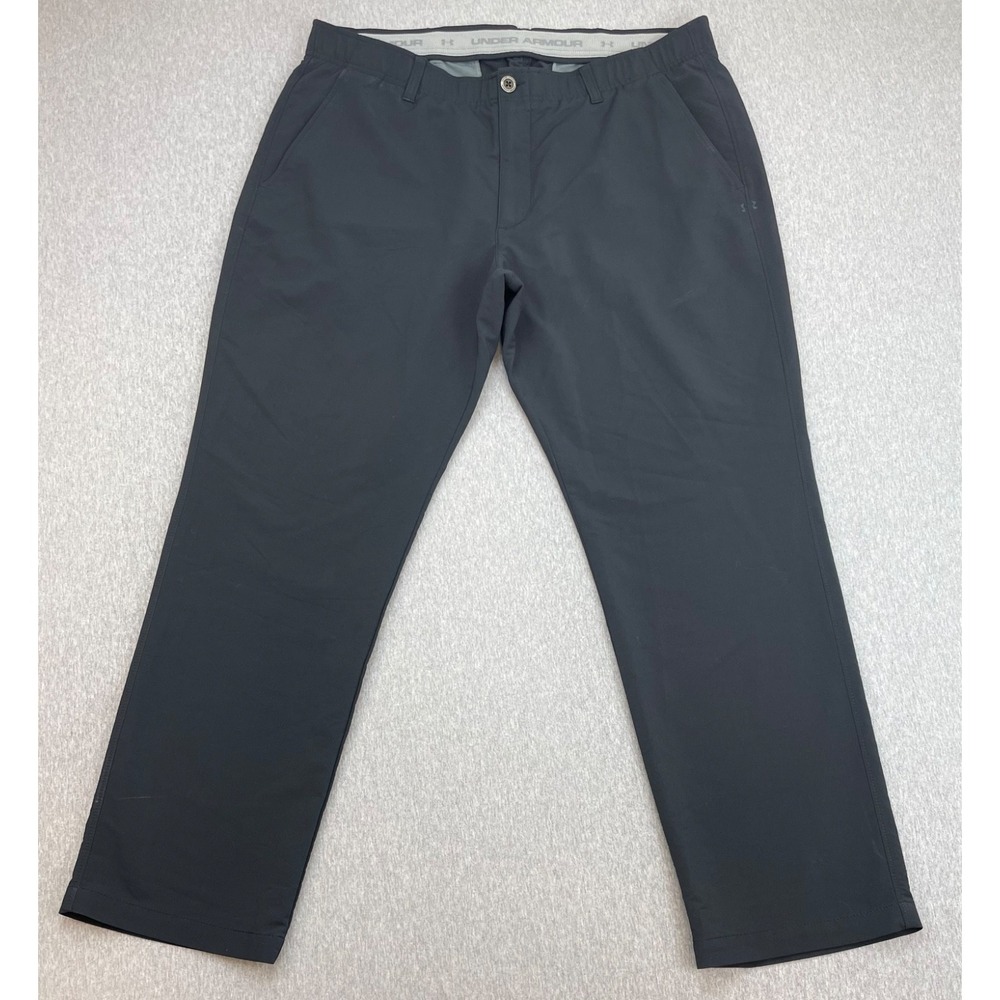 Under Armour Pants Mens 40 x‎ 30 Black Performance Stretch Flat Front Chino Golf